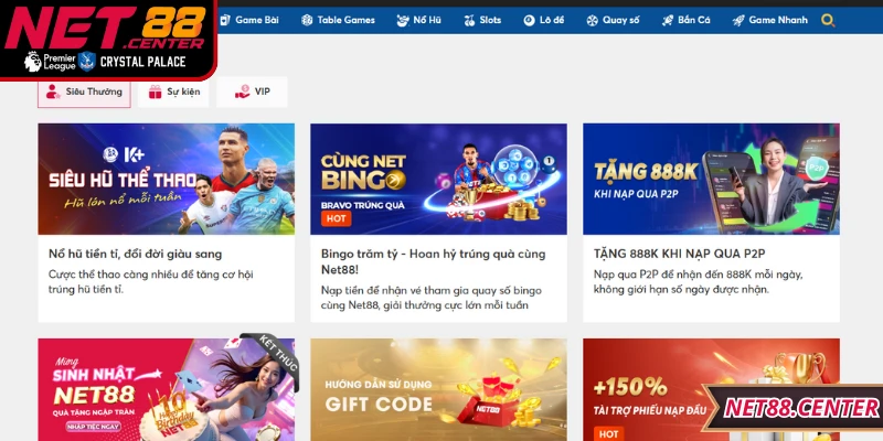 Một số chương trình khuyến mãi Net88 nổi bật nhất